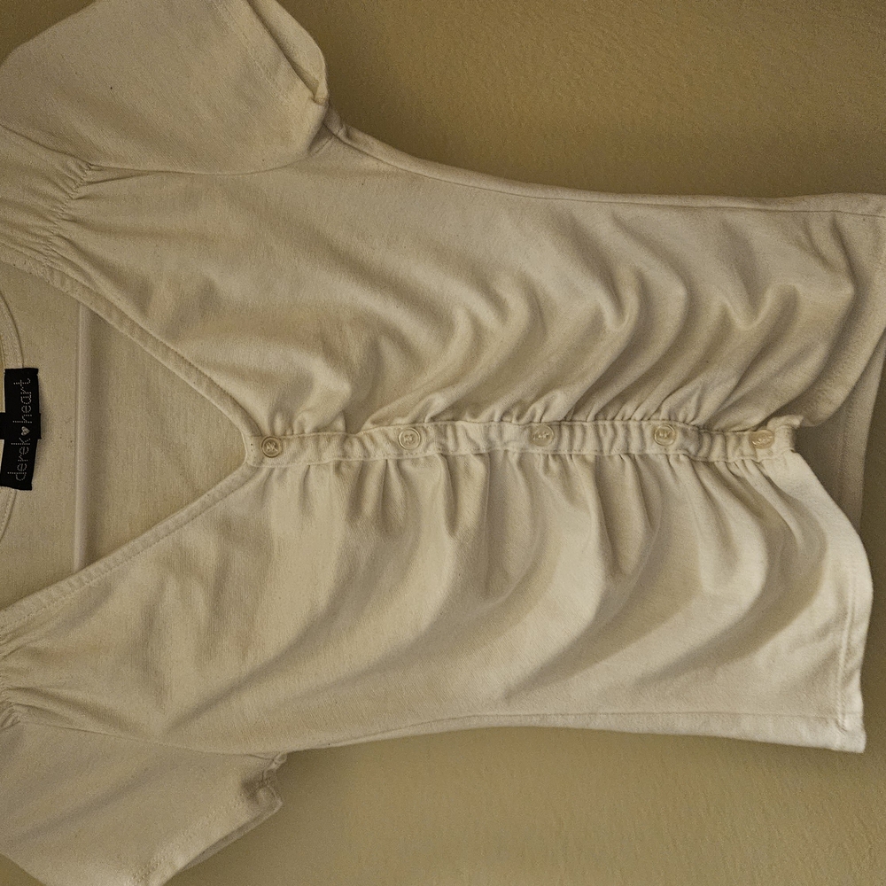 Classic Cream Button-Up Top